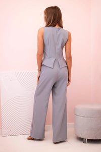 Women's sleeveless jumpsuit 58060 / – Gray цвет / color | Lexline Fashion