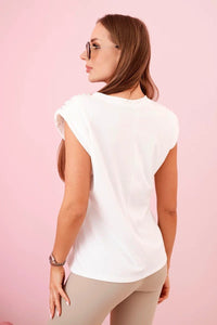 Women's sleeveless viscose blouse 20052 / – Ecru цвет / color | Lexline Fashion