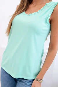Women's viscose blouse with a frill at the neckline ART0098 / – Mint цвет / color | Lexline Fashion
