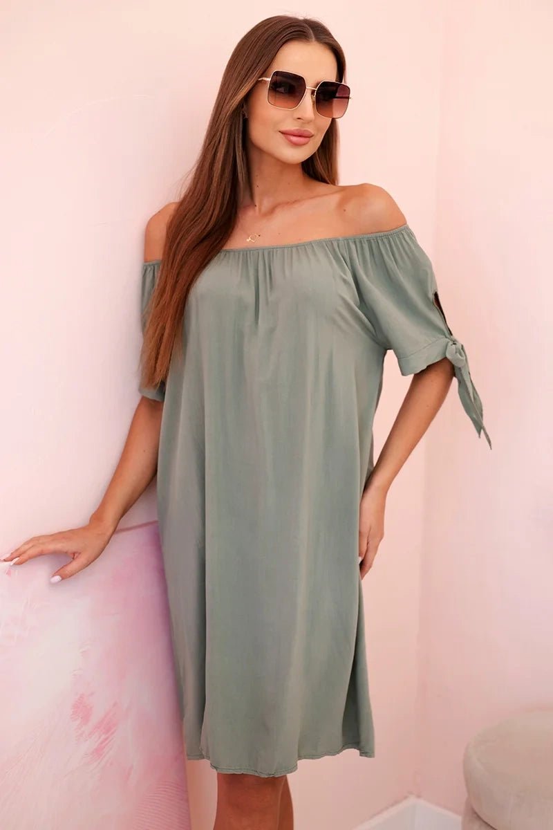 Women's viscose dress 81785 / – Khaki цвет / color | Lexline Fashion