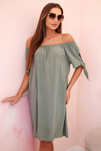 Women's viscose dress 81785 / – Khaki цвет / color | Lexline Fashion