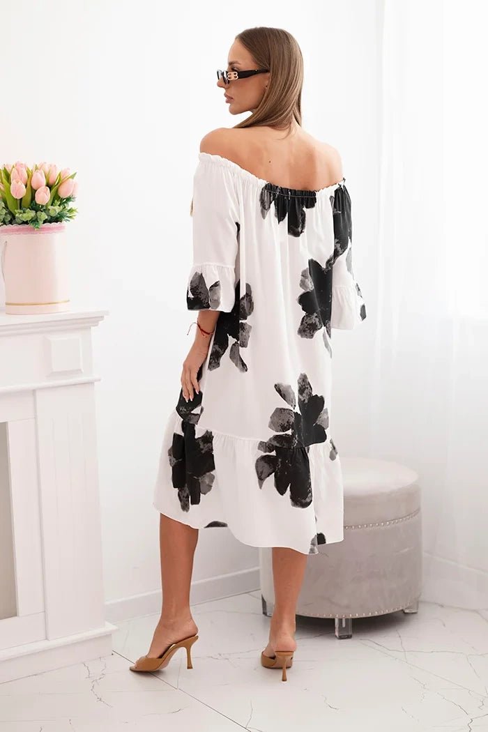 Women's viscose dress with a floral pattern 21301 / – Black цвет / color | Lexline Fashion