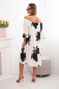 Women's viscose dress with a floral pattern 21301 / – Black цвет / color | Lexline Fashion