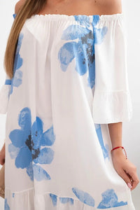 Women's viscose dress with a floral pattern 21301 / – Blue цвет / color | Lexline Fashion