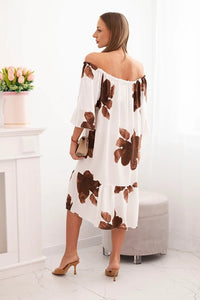 Women's viscose dress with a floral pattern 21301 / – Brown цвет / color | Lexline Fashion