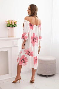 Women's viscose dress with a floral pattern 21301 / – Light Pink цвет / color | Lexline Fashion