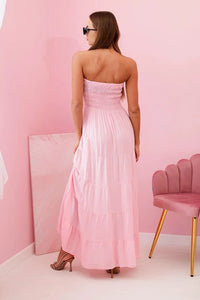 Women's viscose dress with elastic top 4635 / – Candy pink цвет / color | Lexline Fashion
