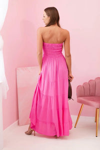 Women's viscose dress with elastic top 4635 / – Pink цвет / color | Lexline Fashion