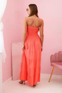 Women's viscose dress with elastic top 4635 / – Raspberry цвет / color | Lexline Fashion