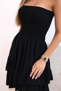 Women's viscose dress with ruffles 3245 / – Black цвет / color | Lexline Fashion