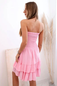 Women's viscose dress with ruffles 3245 / – Light Pink цвет / color | Lexline Fashion