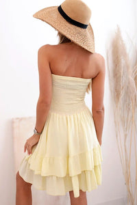 Women's viscose dress with ruffles 3245 / – Yellow цвет / color | Lexline Fashion