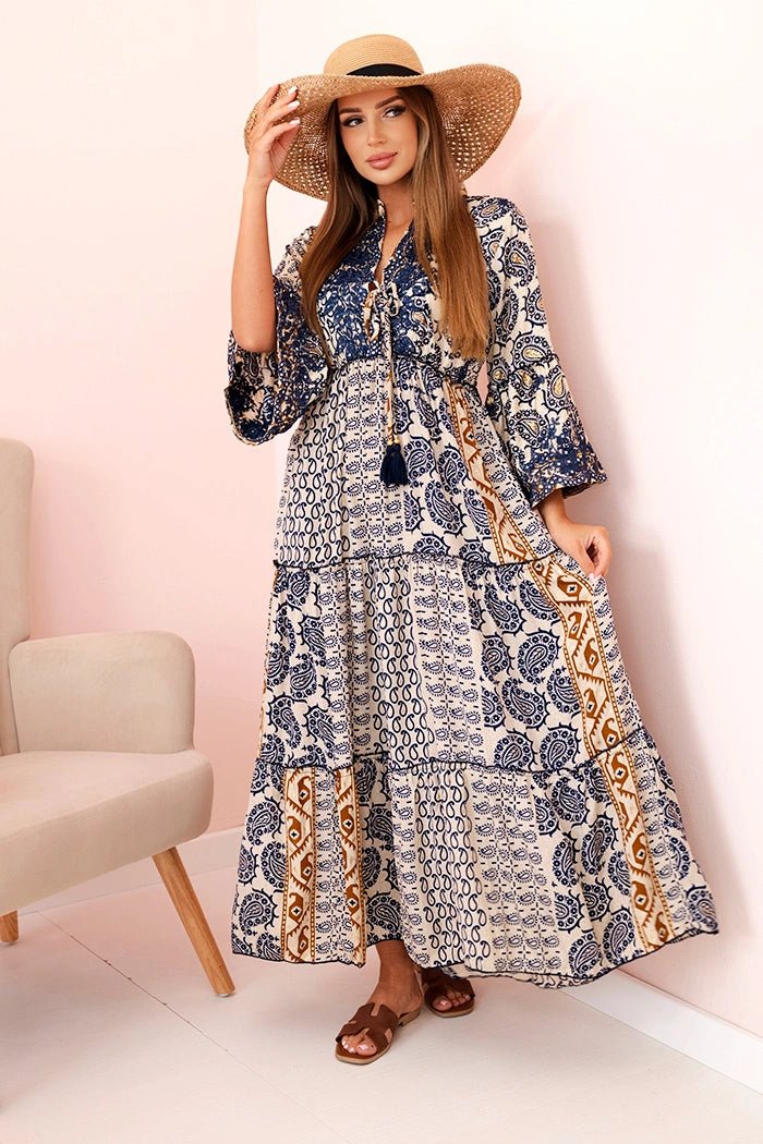 Women's viscose dress with ruffles 931 / – Navy blue цвет / color | Lexline Fashion