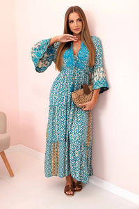 Women's viscose dress with ruffles 931 / – Turquoise цвет / color | Lexline Fashion