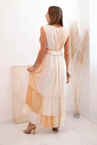 Women's viscose dress with sequins 6122 / – Apricot цвет / color | Lexline Fashion