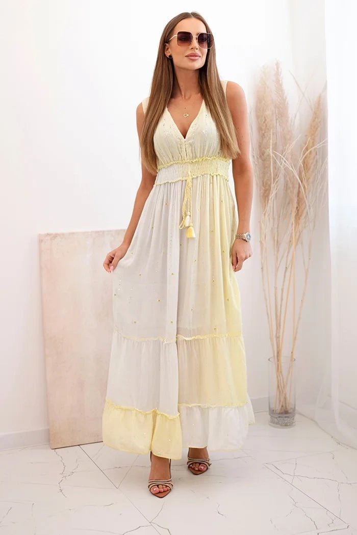 Women's viscose dress with sequins 6122 / – Kiwi цвет / color | Lexline Fashion