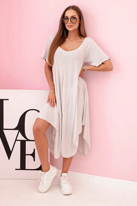 Women's viscose dress with short sleeves 3184 / – Beige цвет / color | Lexline Fashion