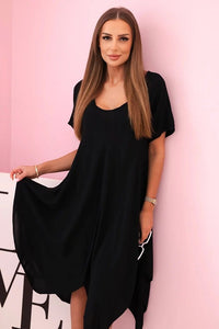 Women's viscose dress with short sleeves 3184 / – Black цвет / color | Lexline Fashion