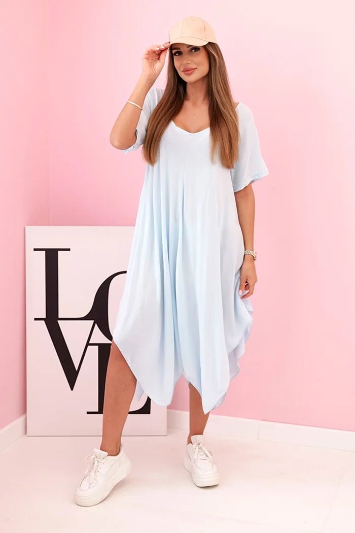 Women's viscose dress with short sleeves 3184 / – Blue цвет / color | Lexline Fashion