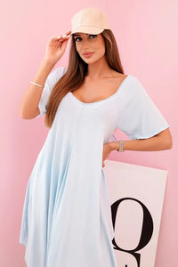 Women's viscose dress with short sleeves 3184 / – Blue цвет / color | Lexline Fashion