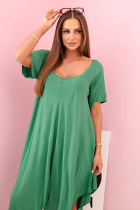 Women's viscose dress with short sleeves 3184 / – Green цвет / color | Lexline Fashion