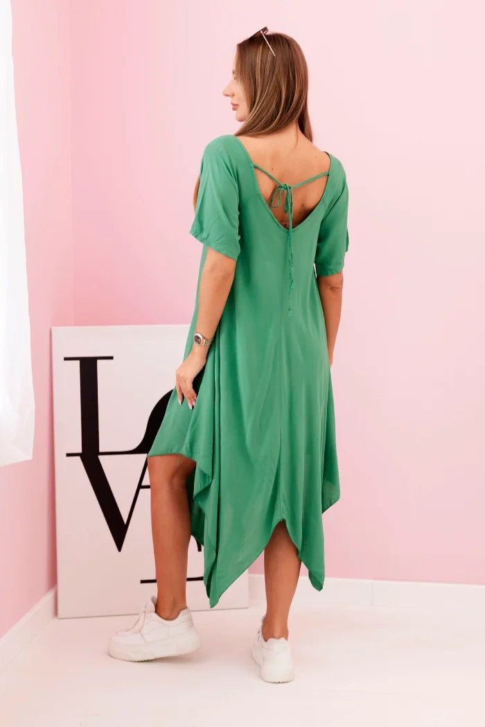 Women's viscose dress with short sleeves 3184 / – Green цвет / color | Lexline Fashion