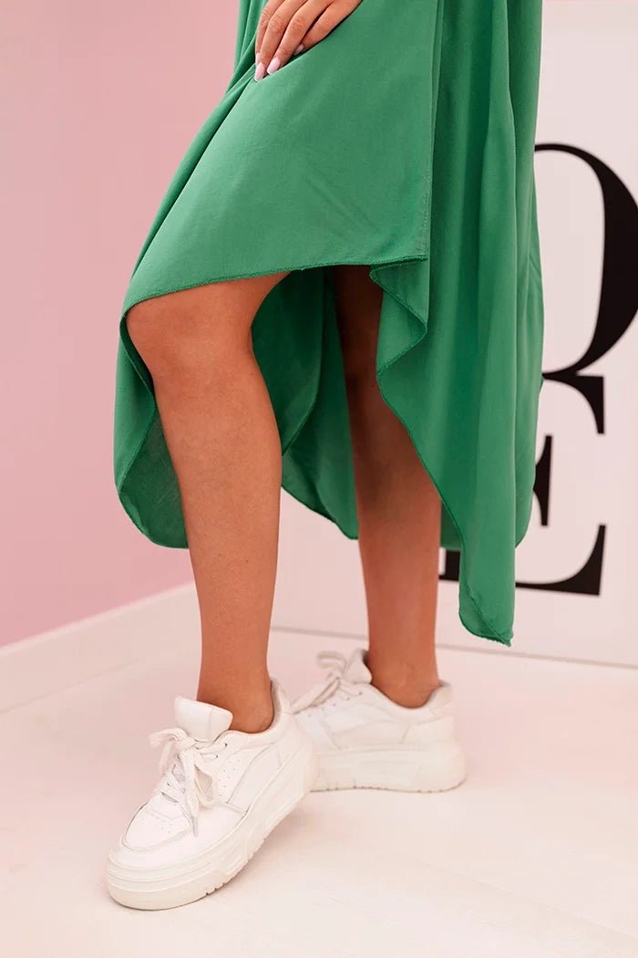 Women's viscose dress with short sleeves 3184 / – Green цвет / color | Lexline Fashion
