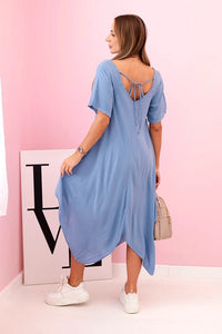 Women's viscose dress with short sleeves 3184 / – Jeans цвет / color | Lexline Fashion