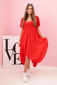 Women's viscose dress with short sleeves 3184 / – Red цвет / color | Lexline Fashion