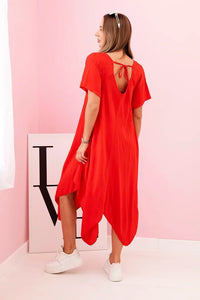 Women's viscose dress with short sleeves 3184 / – Red цвет / color | Lexline Fashion