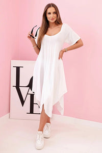 Women's viscose dress with short sleeves 3184 / – White цвет / color | Lexline Fashion