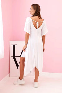 Women's viscose dress with short sleeves 3184 / – White цвет / color | Lexline Fashion