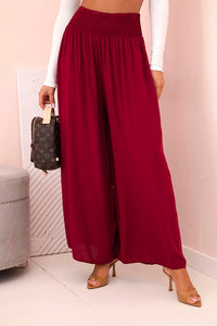Women's viscose pants with elastic waistband 3069 / – Dark Burgundy цвет / color | Lexline Fashion