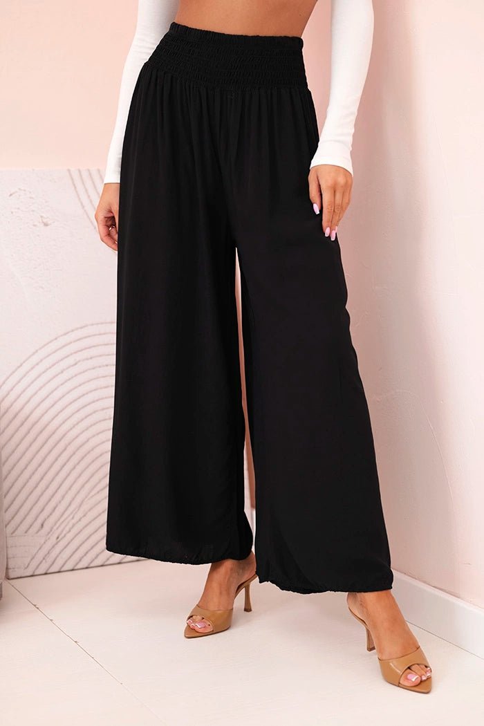 Women's viscose pants with elastic waistband 3069 / – Dark Burgundy цвет / color | Lexline Fashion