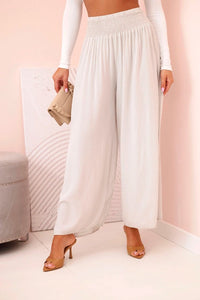 Women's viscose pants with elastic waistband 3069 / – Dark Burgundy цвет / color | Lexline Fashion