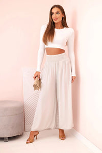 Women's viscose pants with elastic waistband 3069 / – Dark Burgundy цвет / color | Lexline Fashion