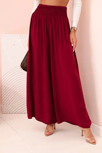 Women's viscose pants with elastic waistband 3069 / – Dark Burgundy цвет / color | Lexline Fashion