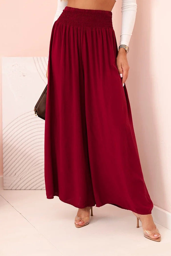 Women's viscose pants with elastic waistband 3069 / – Dark Burgundy цвет / color | Lexline Fashion