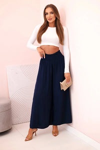 Women's viscose pants with elastic waistband 3069 / – Dark Burgundy цвет / color | Lexline Fashion