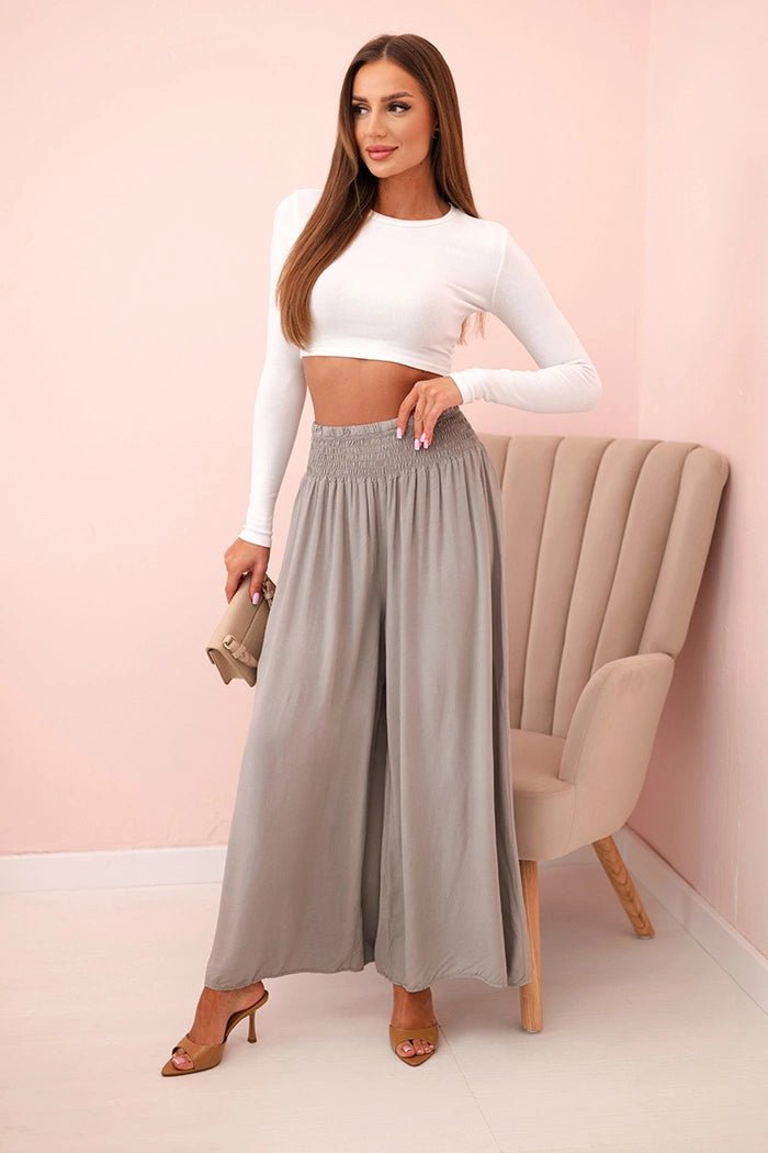 Women's viscose pants with elastic waistband 3069 / – Dark Burgundy цвет / color | Lexline Fashion