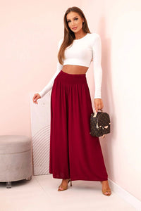 Women's viscose pants with elastic waistband 3069 / – Dark Burgundy цвет / color | Lexline Fashion