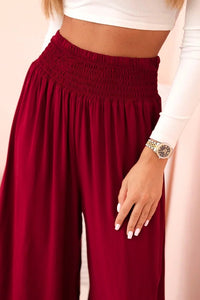 Women's viscose pants with elastic waistband 3069 / – Dark Burgundy цвет / color | Lexline Fashion