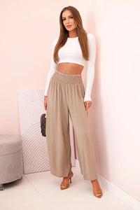 Women's viscose pants with elastic waistband 3069 / – Dark Burgundy цвет / color | Lexline Fashion