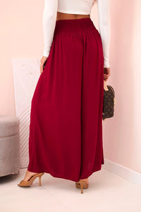 Women's viscose pants with elastic waistband 3069 / – Dark Burgundy цвет / color | Lexline Fashion