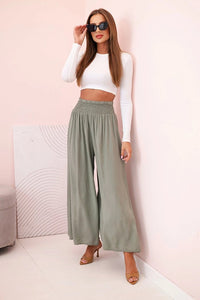 Women's viscose pants with elastic waistband 3069 / – Dark Burgundy цвет / color | Lexline Fashion