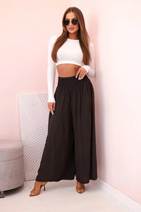 Women's viscose pants with elastic waistband 3069 / – Dark Burgundy цвет / color | Lexline Fashion