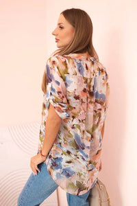 Women's viscose shirt with pattern ME3404 / – Beige цвет / color | Lexline Fashion