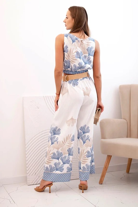 Women's viscose top and pants with leaf print ART52978 / – Jeans цвет / color | Lexline Fashion