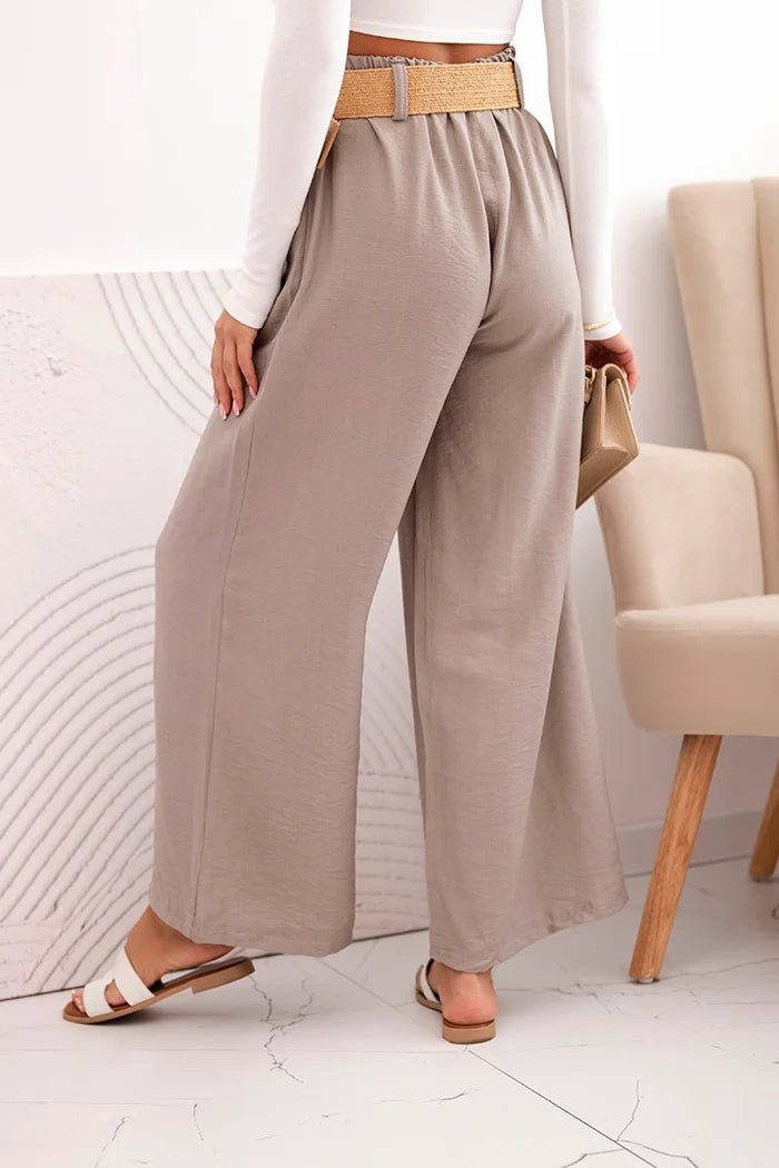 Women's viscose trousers with a decorative belt ART9806 - 3 / – Fango цвет / color | Lexline Fashion