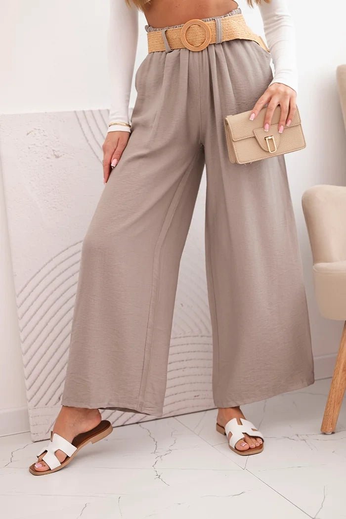 Women's viscose trousers with a decorative belt ART9806 - 3 / – Fango цвет / color | Lexline Fashion
